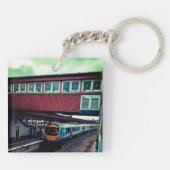 Trein onder de brug sleutelhanger (Achterkant)