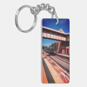 Trein onder de brug sleutelhanger (Voorkant Links)