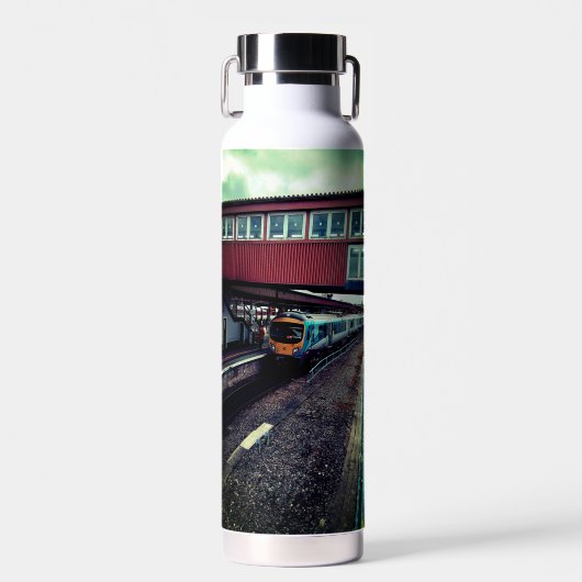 Trein onder de brug waterfles (Voorkant)