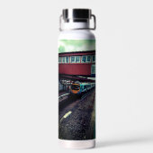 Trein onder de brug waterfles (Achterkant)