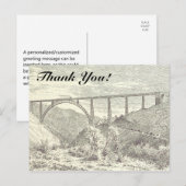  trein op brug, "Dank je!" Briefkaart (Voorkant / Achterkant)