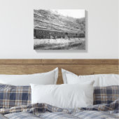 Trein op Burlington en Missouri Canvas Afdruk (Insitu (Slaapkamer))