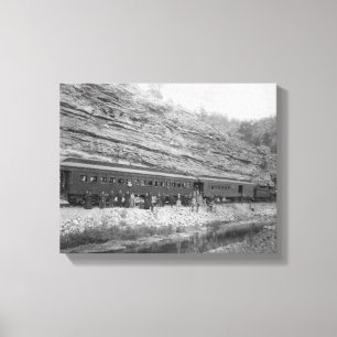 Trein op Burlington en Missouri Canvas Afdruk