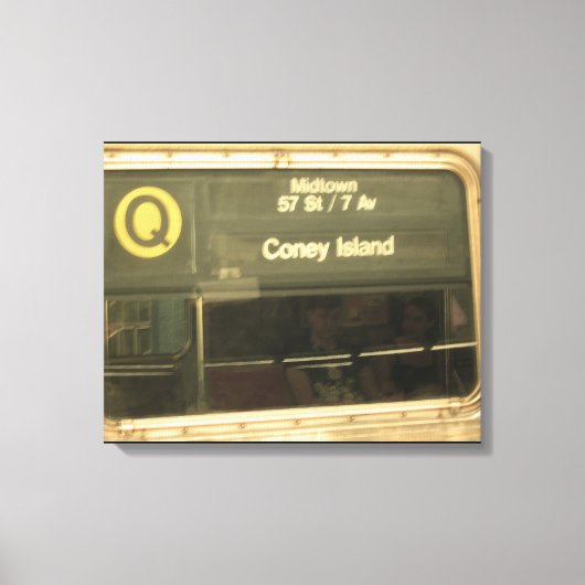 Trein op Coney Island Canvas Afdruk (Voorkant)