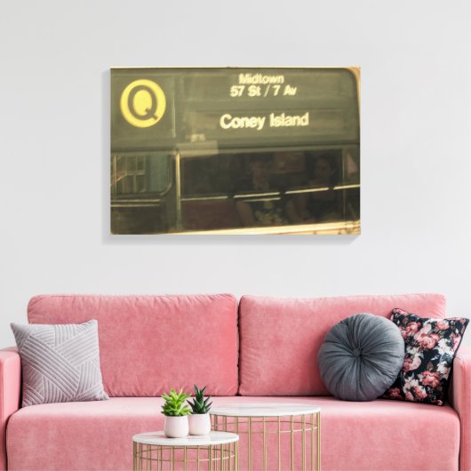 Trein op Coney Island Canvas Afdruk (Insitu (Woonkamer))