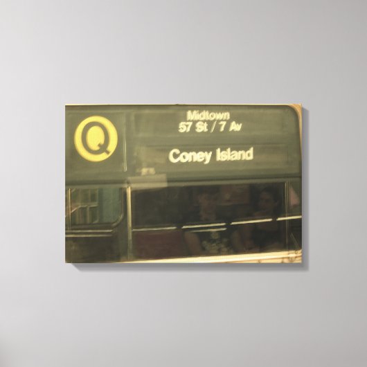 Trein op Coney Island Canvas Afdruk (Voorkant)