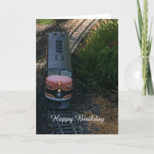 Trein op de Birthday Greeting Tracks Kaart