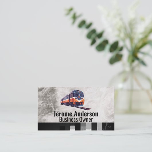 Trein op de spoorlijn visitekaartje (Staand voorkant)