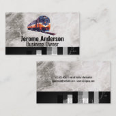 Trein op de spoorlijn visitekaartje (Voorkant / Achterkant)