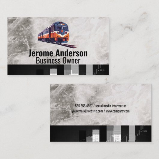 Trein op de spoorlijn visitekaartje (Voorkant / Achterkant)