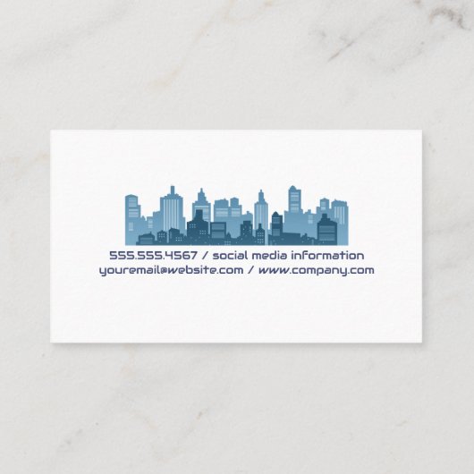 Trein op de Spoorwegen | Wolkenkrabbers in het Cen Visitekaartje (Achterkant)