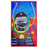 Trein, op de sporen klein cadeauzakje (Achterkant)