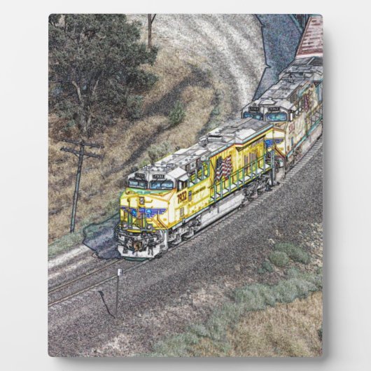 Trein op de Tehachapi-lijn Fotoplaat (Voorkant)