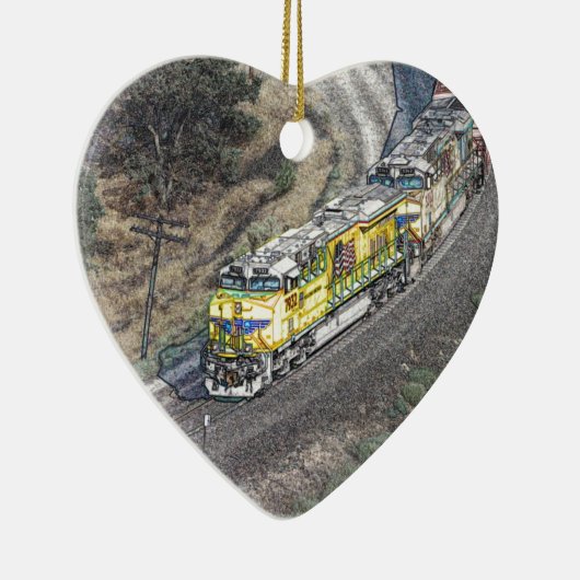 Trein op de Tehachapi-lijn Keramisch Ornament (Rechts)