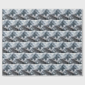  trein op een bergschraag cadeaupapier (Vlak)