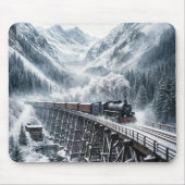  trein op een bergschraag muismat (Voorkant)