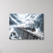 trein op een bergvallei Trestle Canvas Afdruk (Voorkant)