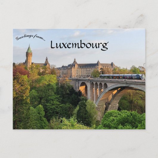 Trein op een boogbrug in Luxemburg Briefkaart (Voorkant)
