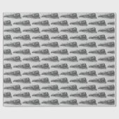 trein op grijs cadeaupapier (Vlak)