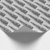  trein op grijs cadeaupapier (Hoek)