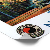  trein op het nationale park Rainier Poster (Hoek)