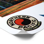  trein op het nationale park Rainier Poster (Hoek)