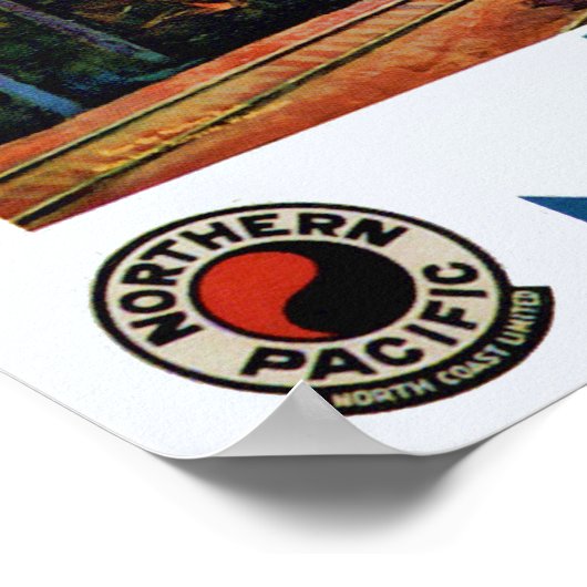 trein op het nationale park Rainier Poster (Hoek)