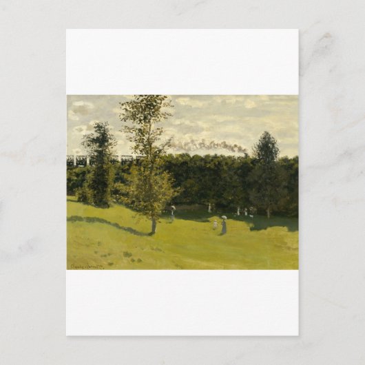 Trein op het platteland (1870) briefkaart (Voorkant)