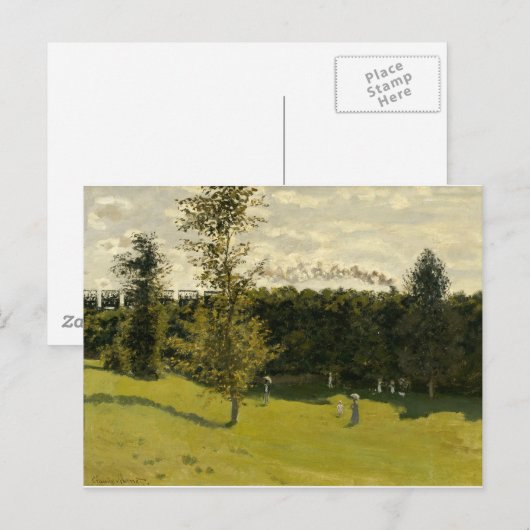 Trein op het platteland (1870) briefkaart (Voorkant / Achterkant)