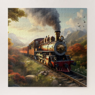 Trein op het platteland legpuzzel