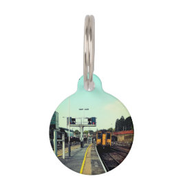 Trein op het spoor huisdierpenning