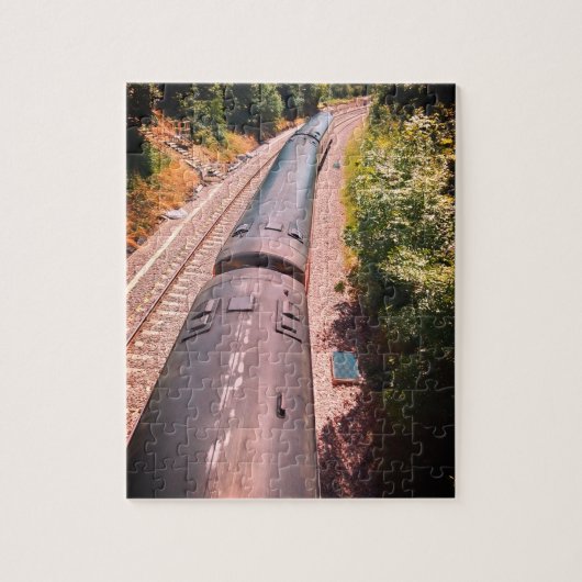 Trein op het spoor legpuzzel (Verticaal)