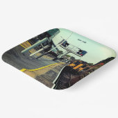 Trein op het spoor papieren bordje (Gebogen)