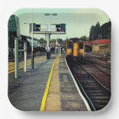 Trein op het spoor papieren bordje (Voorkant)