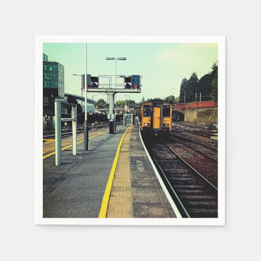 Trein op het spoor servet (Voorkant)