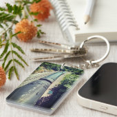 Trein, op het spoor sleutelhanger (Voorkant Rechts)