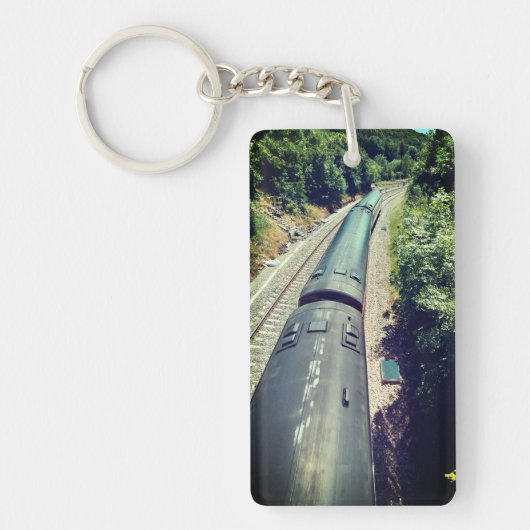 Trein, op het spoor sleutelhanger (Voorkant)