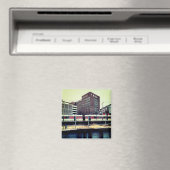 Trein op het station magneet (Insitu (Vaatwasser))