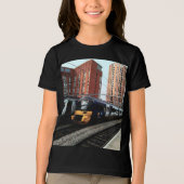 Trein op het station Tri-Blend shirt (Voorkant)