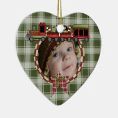Trein op Plaid Holiday Keepsake Ornament (Rechts)