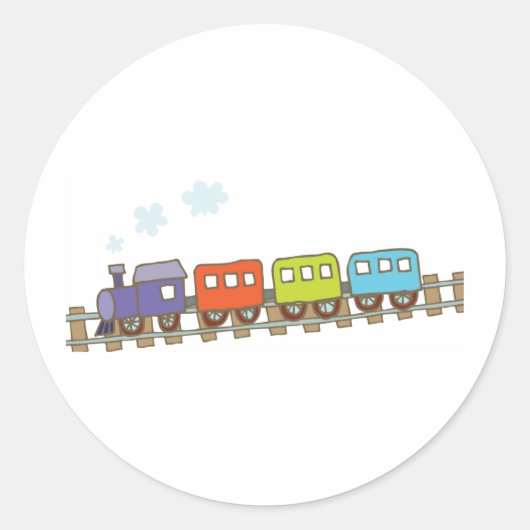 Trein op spoor ronde sticker (Voorkant)