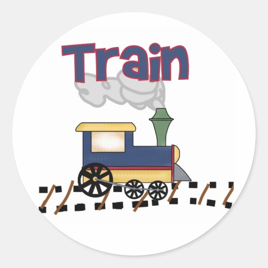 Trein op spoor ronde sticker (Voorkant)