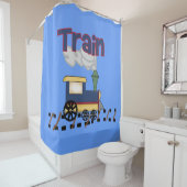 Trein op spoor van Kinder transportlocomotief Douchegordijn (In situ)