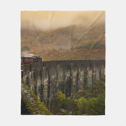 TREIN OP SPOORWEGEN OP DAG FLEECE DEKEN (Voorkant)