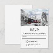 trein op weg naar Winter RSVP Kaart (Voorkant / Achterkant)