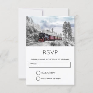 trein op weg naar Winter RSVP Kaart