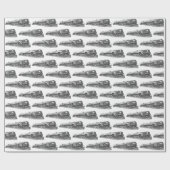 trein op wit cadeaupapier (Vlak)