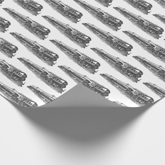  trein op wit cadeaupapier (Hoek)