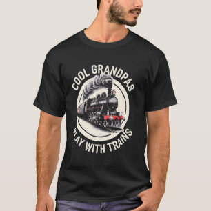 Trein Opa Spoorweg Motor Koele Opa's Spelen M T-shirt