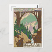 Trein over de brug, Graubünden, Zwitserland Briefkaart (Voorkant / Achterkant)